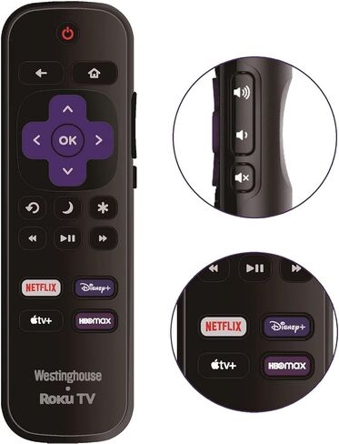 OEM Replacement Remote Control Compatible with Westinghouse HD Smart Roku TV with Wi-Fi Connectivity and Mobile App, Flat Screen TV Compatible with Apple Home Kit, Alexa and Google Assistant in Kuwait