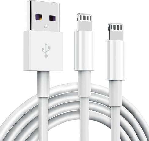 2 Pack Apple MFi Certified iPhone Charger Cable 6Ft, Apple Lightning to USB Cable Cord 6 Foot, 2.4A Fast Charging, Apple Phone Long Chargers for iPhone 14/13/12/11/ X/XS/XR/8/7/6/SE Plus Pro Max Mini in Kuwait