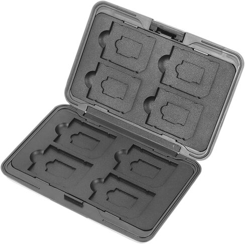 Cabilock Memory Card Storage Box Organizer with 8 Slots Waterproof Micro and Standard Card Holder Portable Silver Gray Case and Travel in Kuwait
