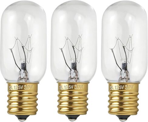 3Pcs 5304464090 125V 30W Microwave Light Bulb E17 T25 Replacement for Frigidaire GE LG Kenmore Electrolux,Replace B36X10328, 5304461116, WWB36X10292, WB36X10132, PS1481517, PS1765541 in Kuwait