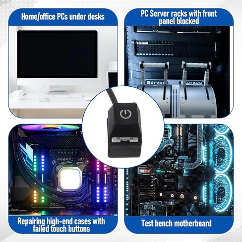 PC Power Button External Desktop on Off Switch LED with 1.8m Cable PC Power Supply Button Splitter for ATX Motherboard Splitter Installation Black in Kuwait