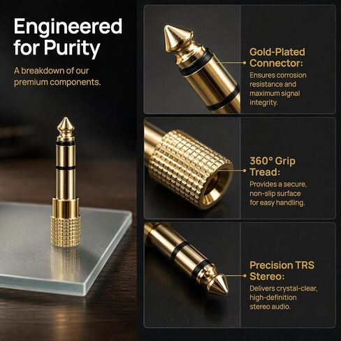 1/4 to 3.5mm Adapter, 6.35mm to 3.5mm Audio Jack Adapter, 4 Pack in Saudi Arabia