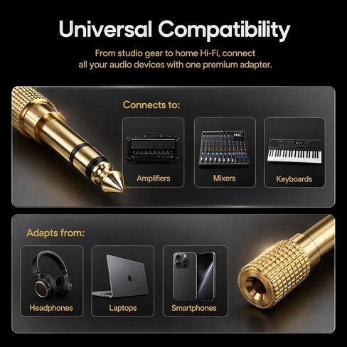 1/4 to 3.5mm Adapter, 6.35mm to 3.5mm Audio Jack Adapter, 4 Pack in Saudi Arabia
