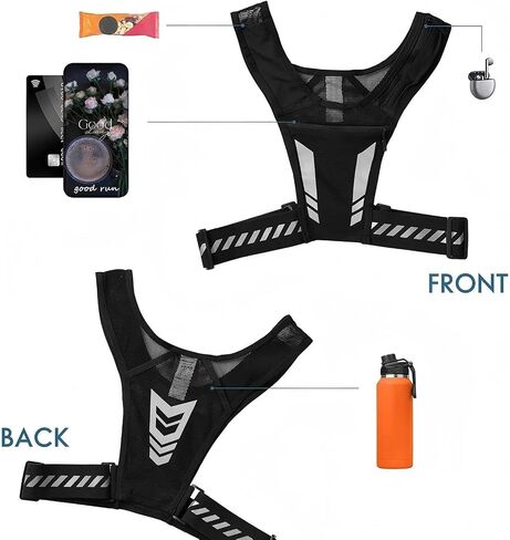 Mesh Reflective Running Vest with Phone Storage Chest Pack & Hydration Pocket for Runners in Saudi Arabia