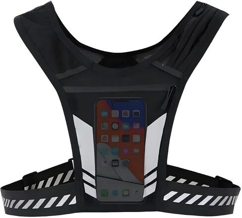 Mesh Reflective Running Vest with Phone Storage Chest Pack & Hydration Pocket for Runners in Saudi Arabia