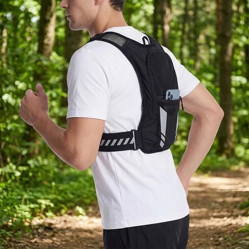 Mesh Reflective Running Vest with Phone Storage Chest Pack & Hydration Pocket for Runners in Saudi Arabia