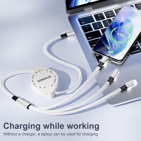 Multi Charging Cable,USB C to 3 in 1 Retractable Lightning/Type-C/Micro Port Fast Charger Cord for iPhone 17 16 15 14 13 12 Pro Max,Galaxy S23/S22/S20,Cell Phones Tablets Universal Use (2Pack-3.3ft) in Saudi Arabia