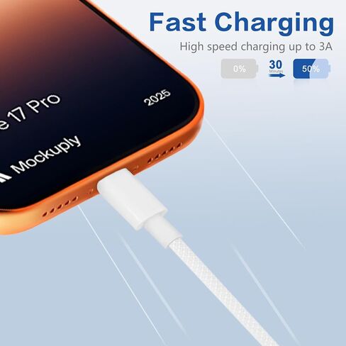 USB C to USBC Cable 10/10ft, Long 10 feet and 10 Foot iPhone Charger Cable Fast Charging Power Cord for Apple iPhone air 17 16 15 Pro max/Plus/for iPad Pro/Min, Type C to USB-C Charger in Saudi Arabia