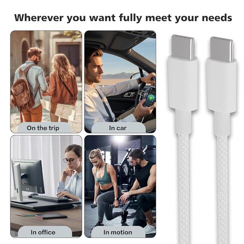 USB C to USBC Cable 10/10ft, Long 10 feet and 10 Foot iPhone Charger Cable Fast Charging Power Cord for Apple iPhone air 17 16 15 Pro max/Plus/for iPad Pro/Min, Type C to USB-C Charger in Saudi Arabia
