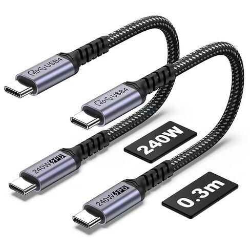 USB 4 Cable 6.6FT 2 Packs, 240W USB C Cord, High Speed 40Gbps Data in Saudi Arabia