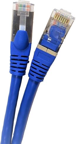 MICRO CONNECTORS 14 Feet CAT7 SFTP Double Shielded RJ45 Snagless Ethernet 26AWG Cable - Blue (E11-014BL) in Saudi Arabia