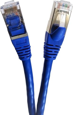 MICRO CONNECTORS 14 Feet CAT7 SFTP Double Shielded RJ45 Snagless Ethernet 26AWG Cable - Blue (E11-014BL) in Saudi Arabia