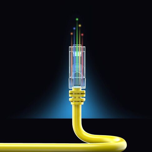 Maximm Flat Cat7 Ethernet Cable SFTP Shielded Yellow 3ft 5-Pack in Saudi Arabia