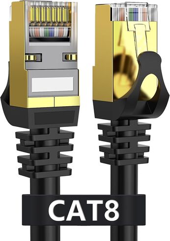 Dacrown Cat8 50ft & Cat8 100ft, Shielded, Heavy Duty High Speed Direct Burial 26AWG Network Wire, Outdoor&Indoor, 40Gbps 2000Mhz SFTP Patch Cord, RJ45 Cable for Router/Modem in Saudi Arabia