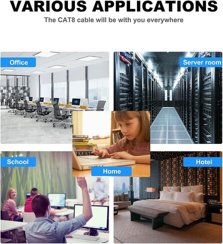 Dacrown Cat8 50ft & Cat8 100ft, Shielded, Heavy Duty High Speed Direct Burial 26AWG Network Wire, Outdoor&Indoor, 40Gbps 2000Mhz SFTP Patch Cord, RJ45 Cable for Router/Modem in Saudi Arabia