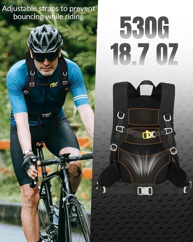 Small Cycling Backpack with Helmet Holder for Men Women, 15L Waterptoof Lightweight Hiking Backpack with Chest Strap & Waist Pocket for MTB Biking, Black in Kuwait