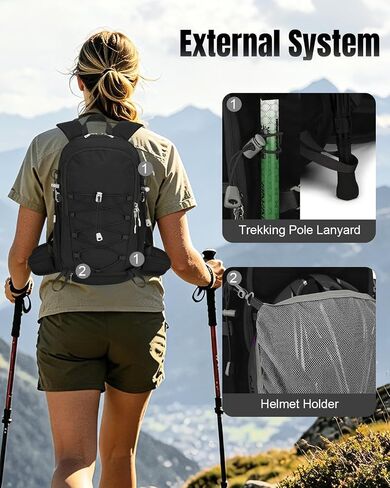 Small Cycling Backpack with Helmet Holder for Men Women, 15L Waterptoof Lightweight Hiking Backpack with Chest Strap & Waist Pocket for MTB Biking, Black in Kuwait