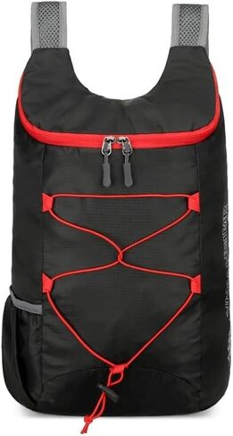 1 PCS Lightweight Foldable Hiking-Backpack Small Packable-Daypack For Travel,Ultralight Water-Resistant Gym Bag Men Women Easy Carry-on (Black) in Kuwait