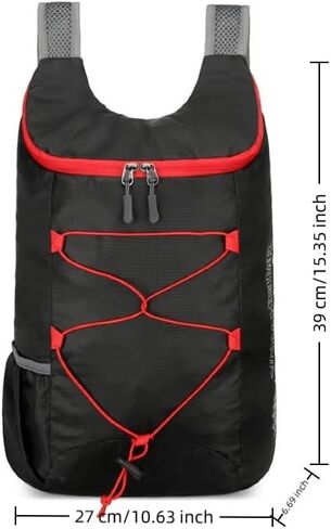 1 PCS Lightweight Foldable Hiking-Backpack Small Packable-Daypack For Travel,Ultralight Water-Resistant Gym Bag Men Women Easy Carry-on (Black) in Kuwait
