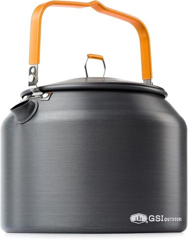 GSI Outdoors Halulite Tea Kettle, Ultralight Aluminum Camping Kettle, Durable, Fast-Boil for Backpacking, Hiking & Outdoor Cooking - 1.8 Liters in Kuwait