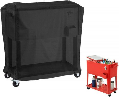 Cooler Cart Cover, Universal Waterproof 190T Polyester Fit for Most 80 QT Rolling Ice Chest Cart, Protective Cover for Beverage Cart, Party Cooler, Backyard, Deck, and Patio Use in Kuwait