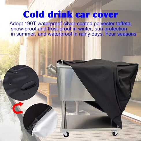 Cooler Cart Cover, Universal Waterproof 190T Polyester Fit for Most 80 QT Rolling Ice Chest Cart, Protective Cover for Beverage Cart, Party Cooler, Backyard, Deck, and Patio Use in Kuwait