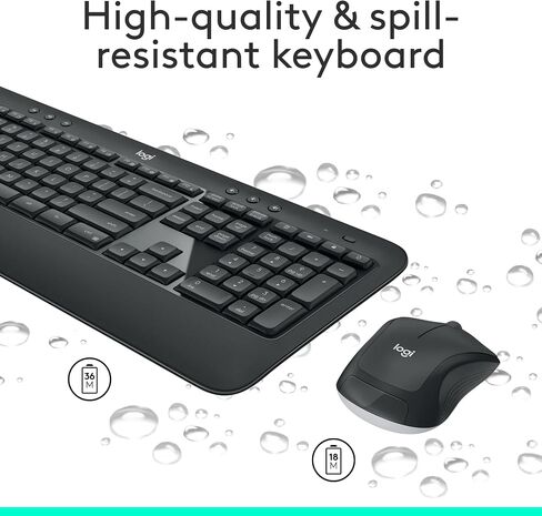 Logitech MK540 Advanced Wireless Keyboard and Mouse Combo for Windows, 2.4 GHz Unifying USB-Receiver, Multimedia Hotkeys, 3-Year Battery Life, for PC, Laptop, Pack of 4 in Kuwait