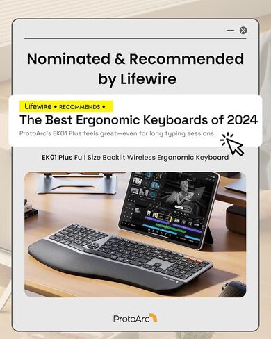 ProtoArc EK01 Plus Ergonomic Keyboard & EM15 Bluetooth Wireless Mouse in Kuwait