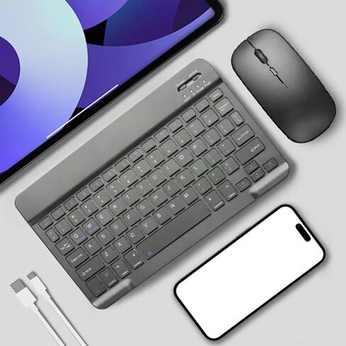 Bluetooth Keyboard and Mouse Suitable for iPad, Mac, Android Phones and Tablets. Slim Office mini Wireless Keyboard Compatible with Android, iOS, and Windows laptops, Keyboard and Mouse Set. in Kuwait