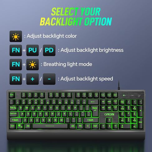 CHONCHOW Large Font Keyboard with Wrist Rest and Mouse Combo USB Wired in Kuwait