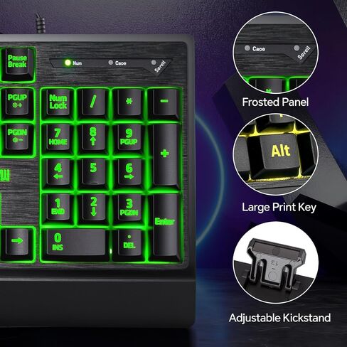 CHONCHOW Large Font Keyboard with Wrist Rest and Mouse Combo USB Wired in Kuwait