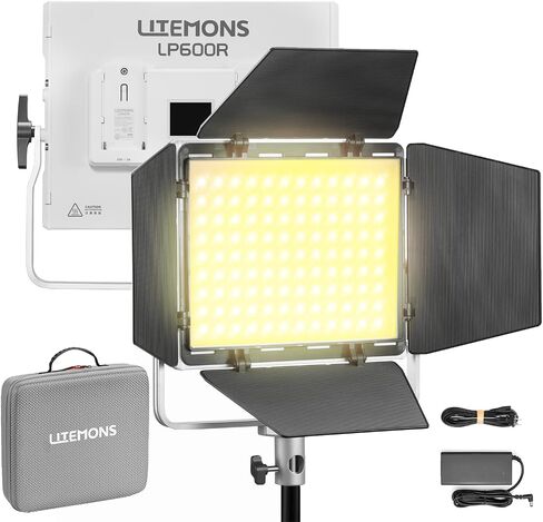 Godox LP600R RGB LED Video Light, Godox Litemons LED Panel Light Kit with Light Stand + Carrying Bag, APP Control, 60W Photography Studio Lighting, 1800K -10000K, 14 FX Modes/360° Rotatable (2PCS) in Kuwait