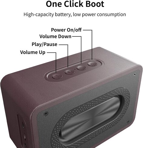 Bluetooth Speaker Portable Media Players Clear Loud Stereo Sound Deep Bass Wireless Speaker 20W Double Horn Retro Desktop speakers Wooden Small Speakers Long Playtime for Home/Party/Outdoor/Bedroom in Kuwait