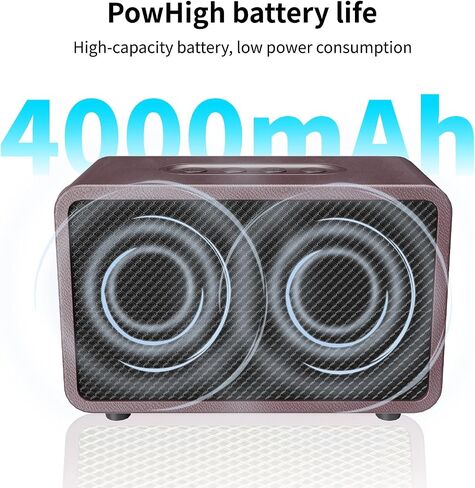 Bluetooth Speaker Portable Media Players Clear Loud Stereo Sound Deep Bass Wireless Speaker 20W Double Horn Retro Desktop speakers Wooden Small Speakers Long Playtime for Home/Party/Outdoor/Bedroom in Kuwait