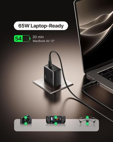 INIU 65W Charger for MacBook, Multiport USB C Fast Charger with 100W Cable in Saudi Arabia