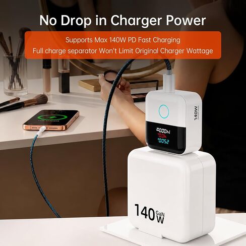 Smart Auto Stop Charging Adapter,140W PD Fast Charging,Digital Power Meter Display,Overcharge Protection,Full Charge Auto Cut Off in Kuwait