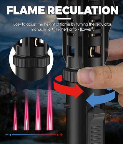 Lafagiet Lightsaber Torch Lighter, Storm Lighter with Windproof Blue & Pink Jet Flame, Butane Gas Refillable Long Reach Lighters for Candles, Campfire, Fireplace, Fireworks, BBQ (No Gas) in Kuwait