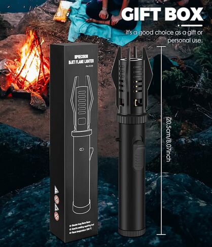 Lafagiet Lightsaber Torch Lighter, Storm Lighter with Windproof Blue & Pink Jet Flame, Butane Gas Refillable Long Reach Lighters for Candles, Campfire, Fireplace, Fireworks, BBQ (No Gas) in Kuwait