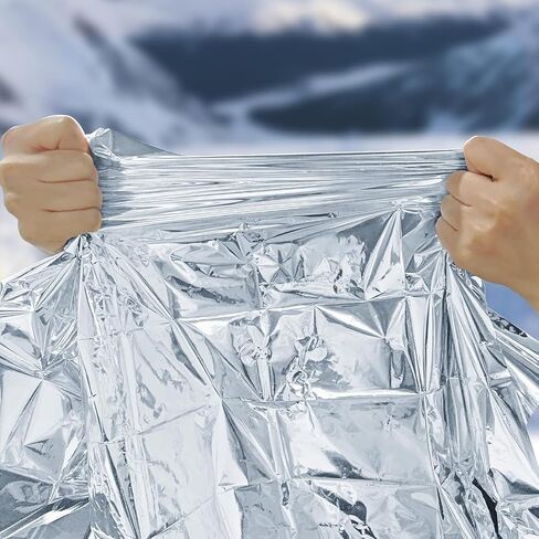 Emergency Mylar Thermal Blankets, Space Blanket Survival Gear, Waterproof Windproof Camping Blanket for Hiking, Marathons, Bug Out Bag & First Aid Kit in Kuwait