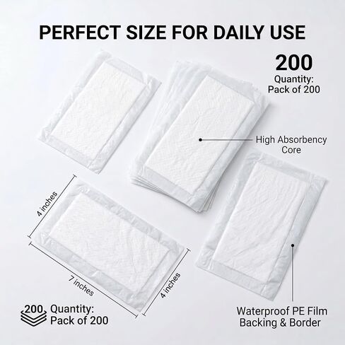Meat Absorbent Pads 4x7 Inch Dri Lock 60 Grams, White Meat Soaker Pads for Vacuum Sealer Bags (200pcs) in Kuwait