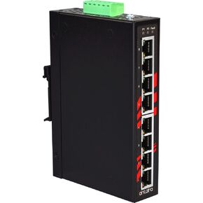 Antaira LNX-800A-T Industrial-Grade 8-Port Unmanaged Fast Ethernet Switch, DIN-Rail Mount, -40 to 75°C Operating Temperature, Redundant 12 to 48 VDC Power Input in Kuwait