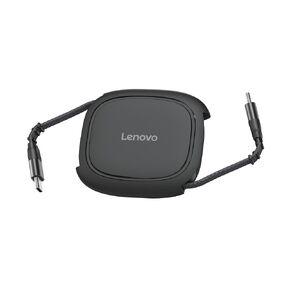 Lenovo 240W USB-C Retractable Cable, PD Fast Charging USB-C to USB-C, Smart Retractable Design, 1.2m (3.94 Ft), 480Mbps Data Transfer, Compact Portable Charger Cable for Laptop Tablet Phone, Black in Saudi Arabia