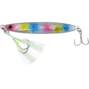 Easy Catch Fishing Jigs Saltwater Laser Lures Jigs Vertical Jigging Spoon Baits for Boat Fishing with Treble Hooks and Double Assist Hook Ideal for Tuna Grouper Snapper Salmon Bass Rockfish Lingcod in Saudi Arabia