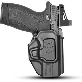 GUN & FLOWER OWB Holster for Smith & Wesson Bodyguard 2.0, Outside Waistband Holster with Level II Retention, Fixed Belt Clip for 1.5" Belts, RDS Ready in Kuwait