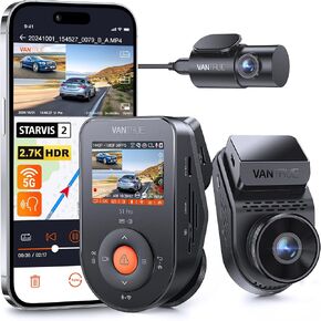 Vantrue S1 Pro AI Dash Cam Front and Rear, Dual 1440P Dash Camera w/2.7K, STARVIS 2, HDR Night Vision, 5G WiFi, 60FPS, GPS, Voice Control,24/7 Parking Mode, Support 512GB Max (Renewed) in Kuwait