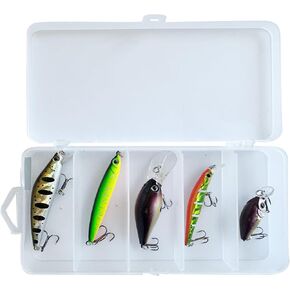 5 Pack Mini Fishing Lures Kit, Assorted Small Hard Baits with Treble Hooks for Trout Crappie Panfish Perch Small Bass, Freshwater Lures for Creeks Ponds and Streams in Kuwait