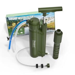 Portable 3-Stage Water Purifier Survival Pump with 0.01 Micron Ultrafiltration Membrane Water Purification System,Suitable for Hiking,Camping,Emergency Survival Water and Outdoor Activities in Kuwait