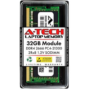 A-Tech 64GB Kit (2x32GB) RAM for Dell Inspiron 15 3590, 15 5594, 15 7590 Laptop | DDR4 2666MHz PC4-21300 SODIMM 2Rx8 1.2V 260-Pin Non-ECC SO-DIMM Memory Upgrade in Kuwait