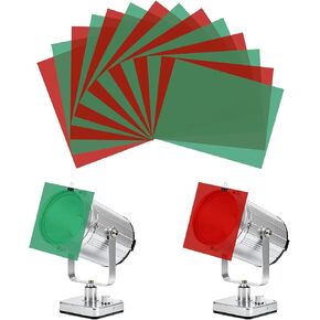 Gel Light Filter - 14 PCS Red Green Christmas Gel Light Filter, Colored Overlays Correction Transparency Film Plastic Sheets for Christmas Landscape Led Light or Reading, 11.7 x 8.5 Inches (Colorful) in Kuwait