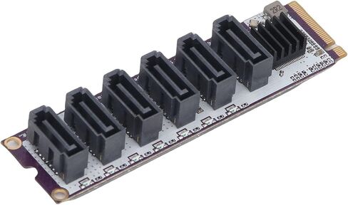 VINGVO 6 Port Expansion Card, PCIe Card, 6Port PCIe Expansion Cards for NAS Storage with 6Gbps Speed, Metal Structure with Heat Sink, Ideal for OS X & Wins in Kuwait